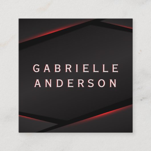Abstrakter Hintergrund des roten Glühens Quadratische Visitenkarte (Vorderseite)
