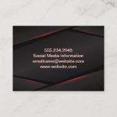 Abstrakter Hintergrund des roten Glühens Visitenkarte (Rückseite)