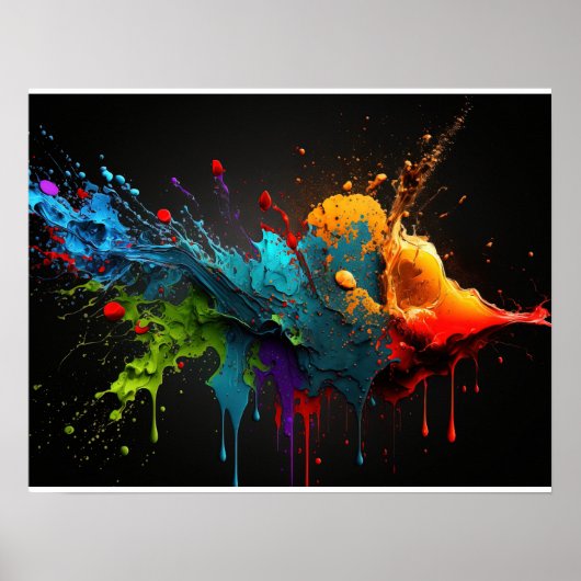 Abstrakter Hintergrund für die Farbspritze Poster (Vorne)