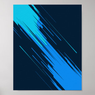 Abstrakter Hintergrund für dynamische blaue Streif Poster