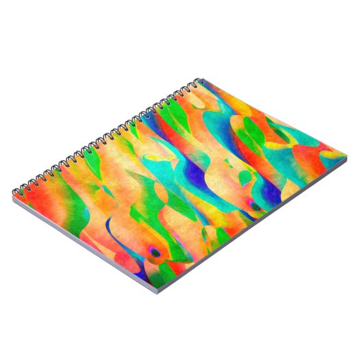 abstrakter Hintergrund für mehrfarbige Malkunst Notizblock (Linke Seite)