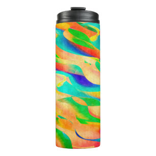 abstrakter Hintergrund für mehrfarbige Malkunst Thermosbecher