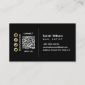 Abstrakter Hintergrund für Schwarz und Gold Visitenkarte (Rückseite)