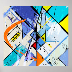 Abstrakter Hintergrund, geometrische Linien, Splas Poster