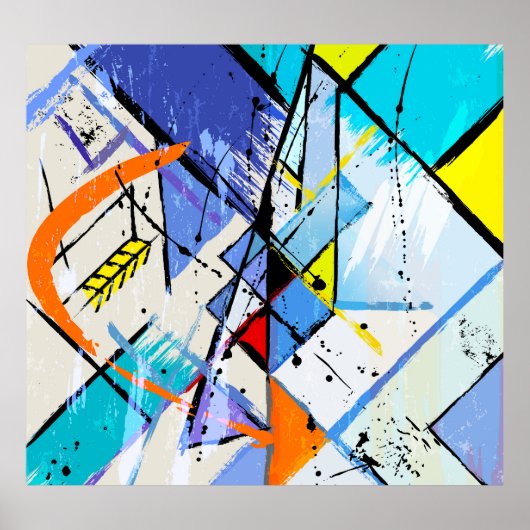 Abstrakter Hintergrund, geometrische Linien, Splas Poster (Vorne)