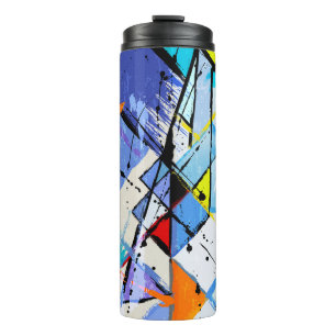 Abstrakter Hintergrund, geometrische Linien, Splas Thermosbecher