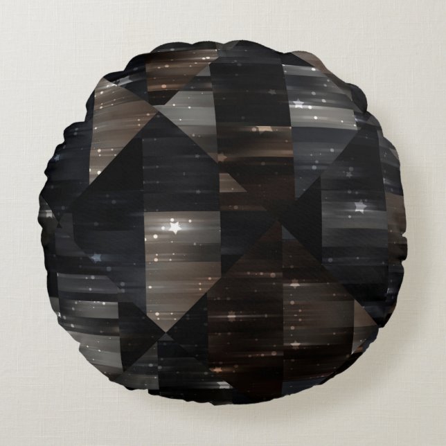 abstrakter Hintergrund. Grau-Mosaik-Abbildung digi Rundes Kissen (Vorderseite)