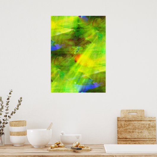 abstrakter Hintergrund, grün, gelb Poster (Küche)