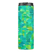 Abstrakter Hintergrund. grünes Mosaik Thermosbecher (Rückseite)