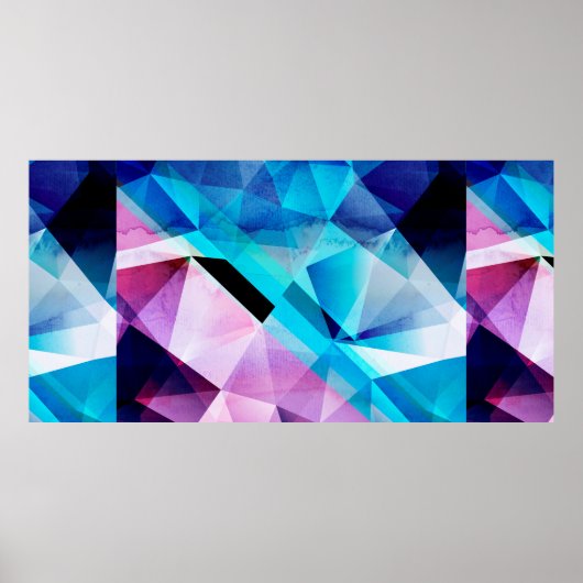 Abstrakter Hintergrund in Aquarellfarbe mit geomet Poster (Vorne)