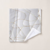 Abstrakter Hintergrund in Weiß und Gold Badhandtuch Set (Waschlappen)