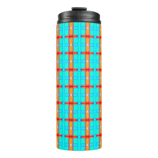 abstrakter Hintergrund | mehrfarbiges Gingham-Must Thermosbecher (Vorderseite)