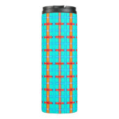 abstrakter Hintergrund | mehrfarbiges Gingham-Must Thermosbecher (Rückseite)