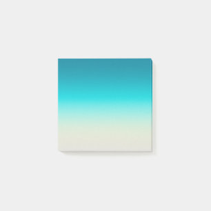 Abstrakter Hintergrund mit Aqua-Blau-Verlauf und s Post-it Klebezettel