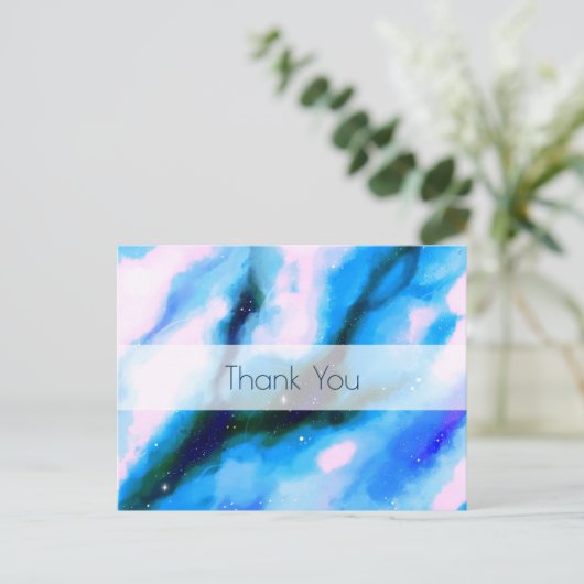 Abstrakter Hintergrund mit blauem Marmor Postkarte (Stehend Vorderseite)