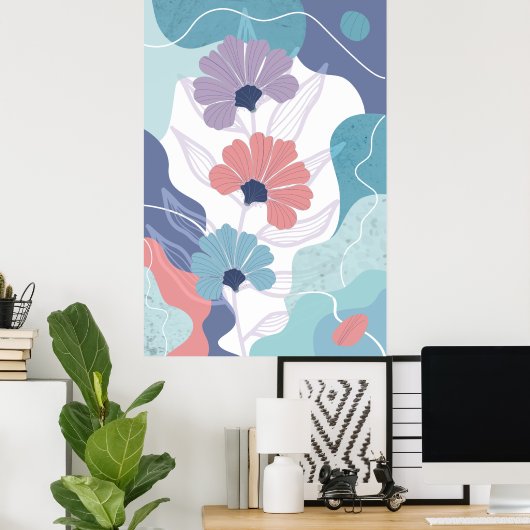 Abstrakter Hintergrund mit Blume Poster (Heimbüro)