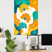 Abstrakter Hintergrund mit Blume Poster (Heimbüro)
