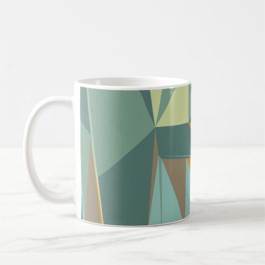 Abstrakter Hintergrund mit farbenfroher Trianglesa Kaffeetasse (Links)