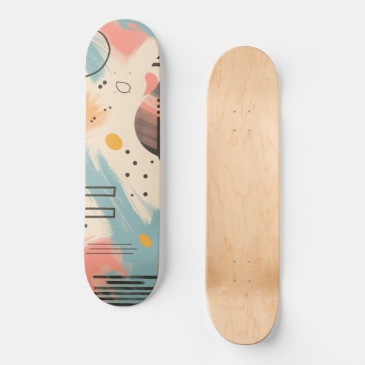 Abstrakter Hintergrund mit linearen Mustern Skateboard (Vorderseite)