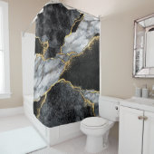 abstrakter Hintergrund, Mosaik aus schwarzem und w Duschvorhang (Beispiel)