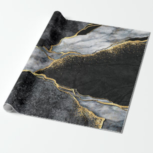 abstrakter Hintergrund, Mosaik aus schwarzem und w Geschenkpapier