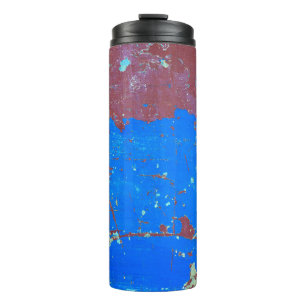 Abstrakter Hintergrund, rostfarbener Stahllehrling Thermosbecher