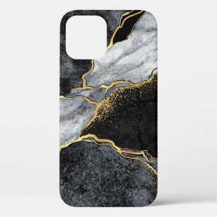 abstrakter Hintergrund, Schwarz-Weiß-Marmor-Mosaik Case-Mate iPhone Hülle