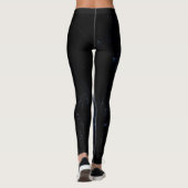 Abstrakter Hintergrund von Black Blue Leggings (Rückseite)