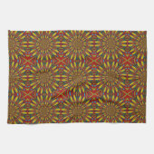 Abstrakter Hippie Red & Yellow Floral Ethnic Triba Geschirrtuch (Horizontal)