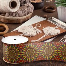 Abstrakter Hippie Red & Yellow Floral Ethnic Triba