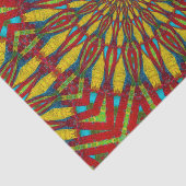 Abstrakter Hippie Red & Yellow Floral Ethnic Triba Seidenpapier (Ausschnitt)