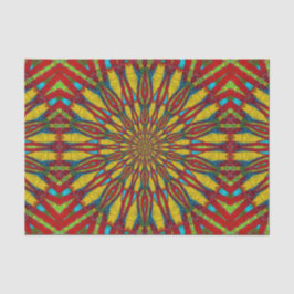 Abstrakter Hippie Red & Yellow Floral Ethnic Triba Seidenpapier