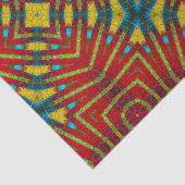 Abstrakter Hippie Red & Yellow Floral Ethnic Triba Seidenpapier (Detail)