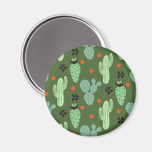 Abstrakter Hipster Cactus Desert Pattern Magnet (Vorderseite/Rückseite)