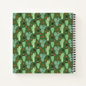 Abstrakter Hipster Cactus Desert Pattern Notizbuch (Rückseite)