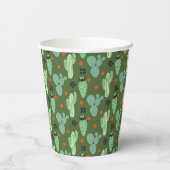 Abstrakter Hipster Cactus Desert Pattern Pappbecher (Rückseite)