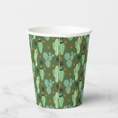 Abstrakter Hipster Cactus Desert Pattern Pappbecher (Rechts)