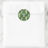 Abstrakter Hipster Cactus Desert Pattern Runder Aufkleber (Tasche)