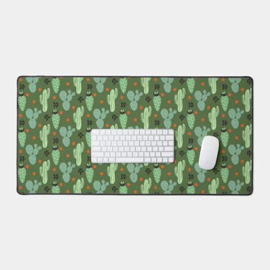 Abstrakter Hipster Cactus Desert Pattern Schreibtischunterlage (Tastatur & Maus)