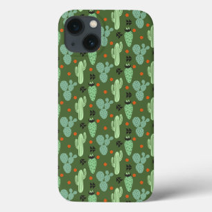 Abstrakter Hipster Kaktus Wüstenmuster iPhone 13 Hülle