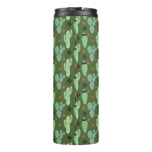 Abstrakter Hipster Kaktus Wüstenmuster Thermosbecher (Rückseite)