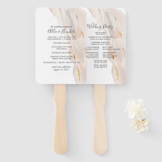 Abstrakter Hochzeitslüfter aus Marmor Fächer (Vorne und Hinten)