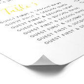 Abstrakter Hochzeitstil in Gelb Poster (Ecke)