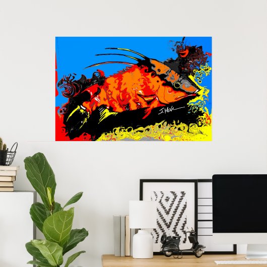 Abstrakter Hogfish Poster (Heimbüro)