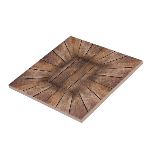 Abstrakter Holzwürfel Fliese (Seite)