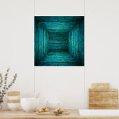 Abstrakter Holzwürfel Poster (Küche)