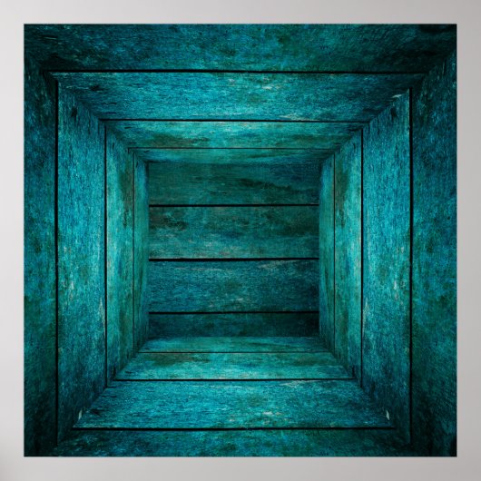 Abstrakter Holzwürfel Poster (Vorne)