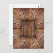 Abstrakter Holzwürfel Postkarte (Vorne/Hinten)