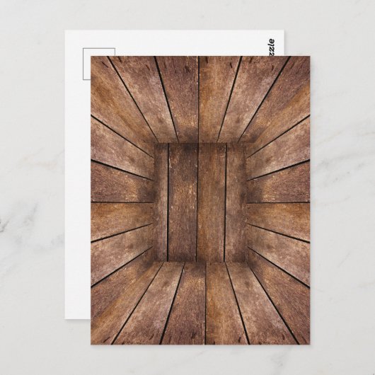 Abstrakter Holzwürfel Postkarte (Vorne/Hinten)