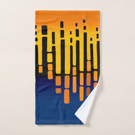 Abstrakter Horizont, blau, gelb, schwarz Badhandtuch Set (Handtuch)